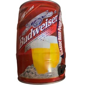 Budweiser Vtg 1998 5 Liter Empty Keg 10”Tall 6.5” Wide